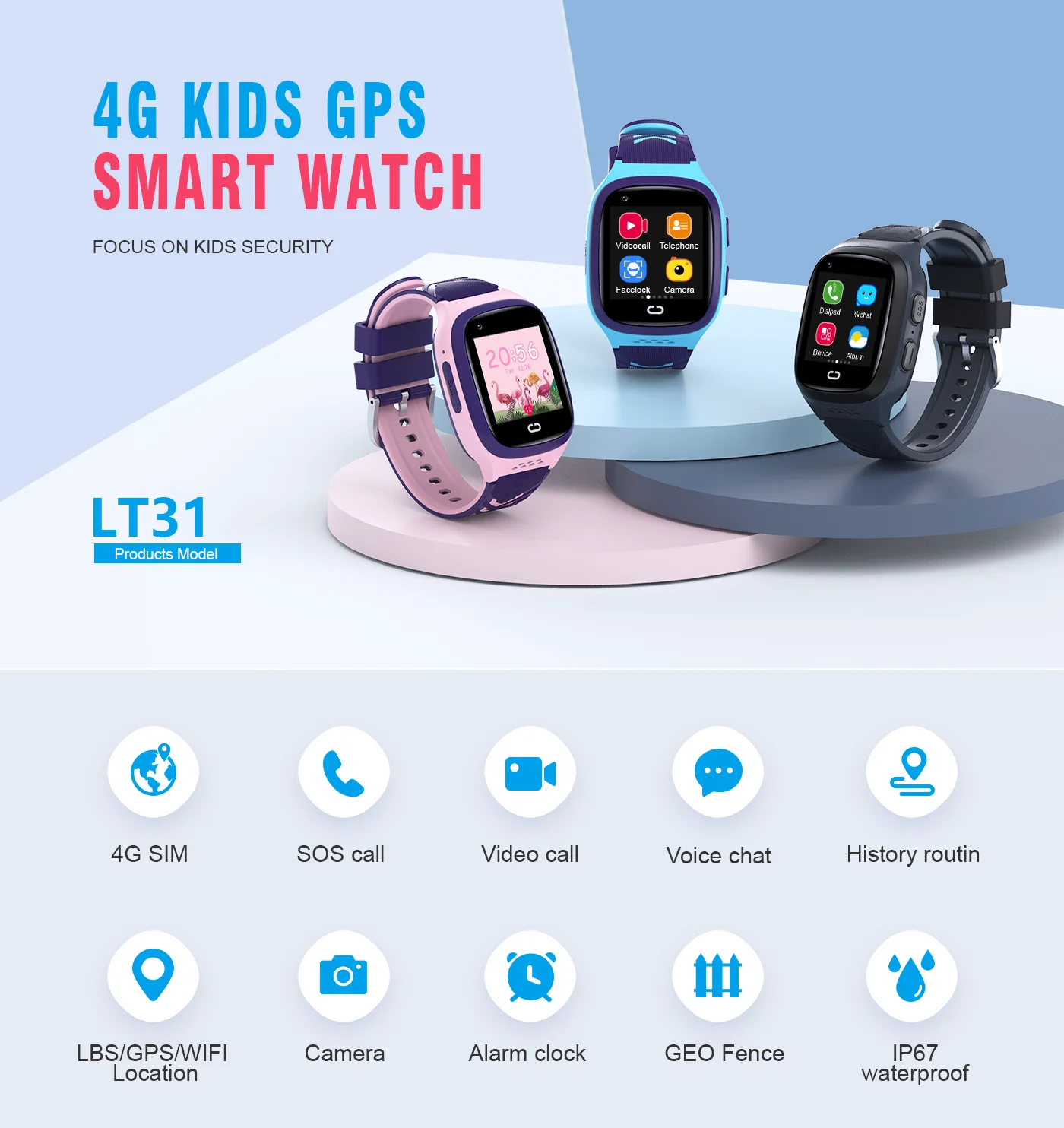 Jam Tangan Pintar Anak 4G SOS  - Smartwatch Watches Price ulasan dan harga