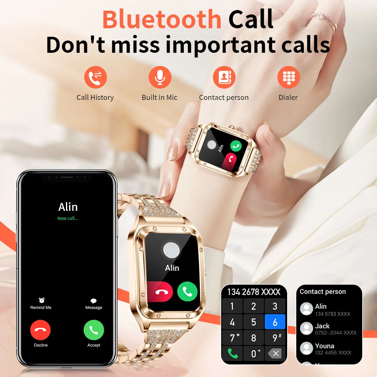Jam tangan pintar mewah Top 1. - Watches Ladies Smartwatch ulasan dan harga